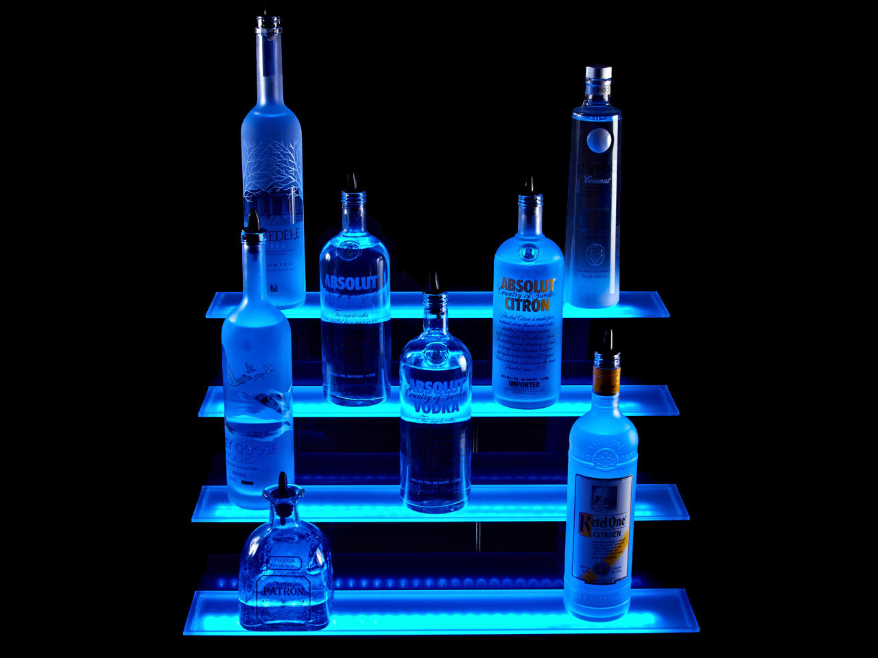Armana 4-Tier LED Liquor Shelf Display