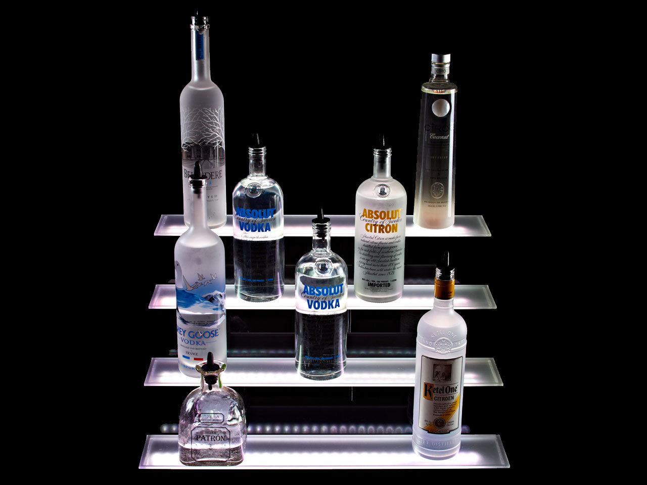 Armana 4-Tier LED Liquor Shelf Display
