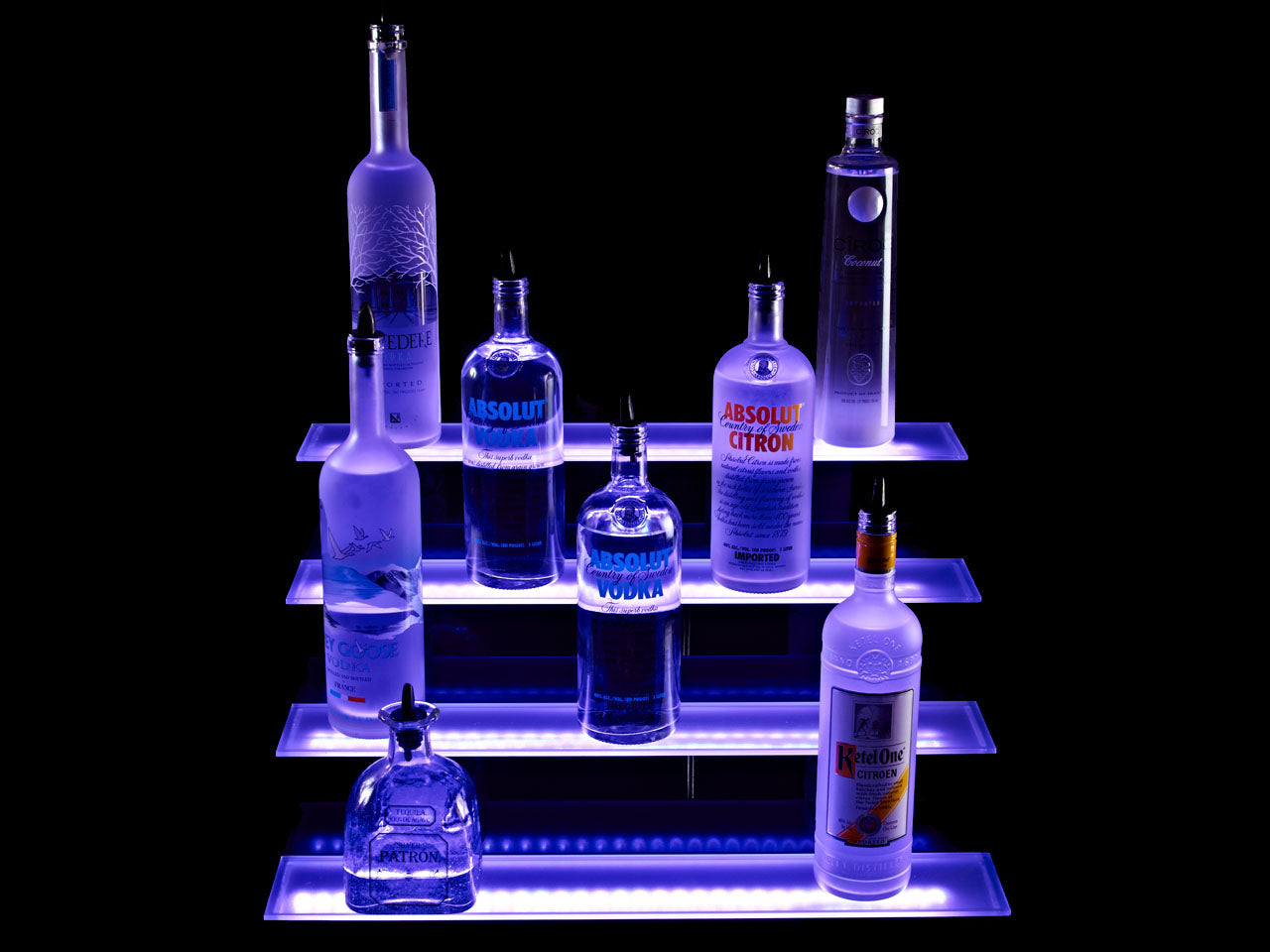 Armana 4-Tier LED Liquor Shelf Display