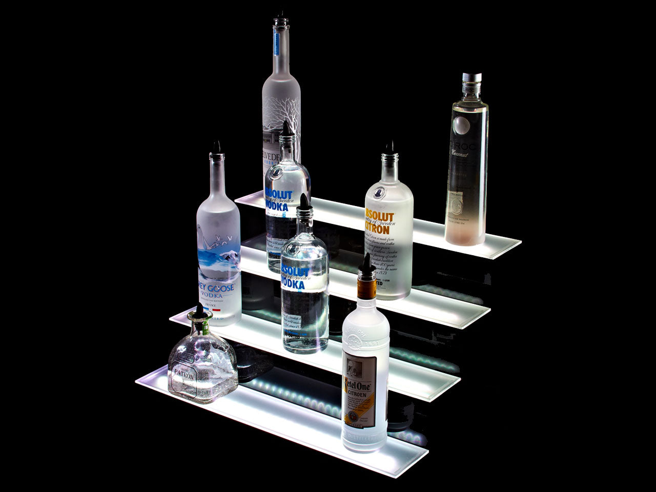 Armana 4-Tier LED Liquor Shelf Display