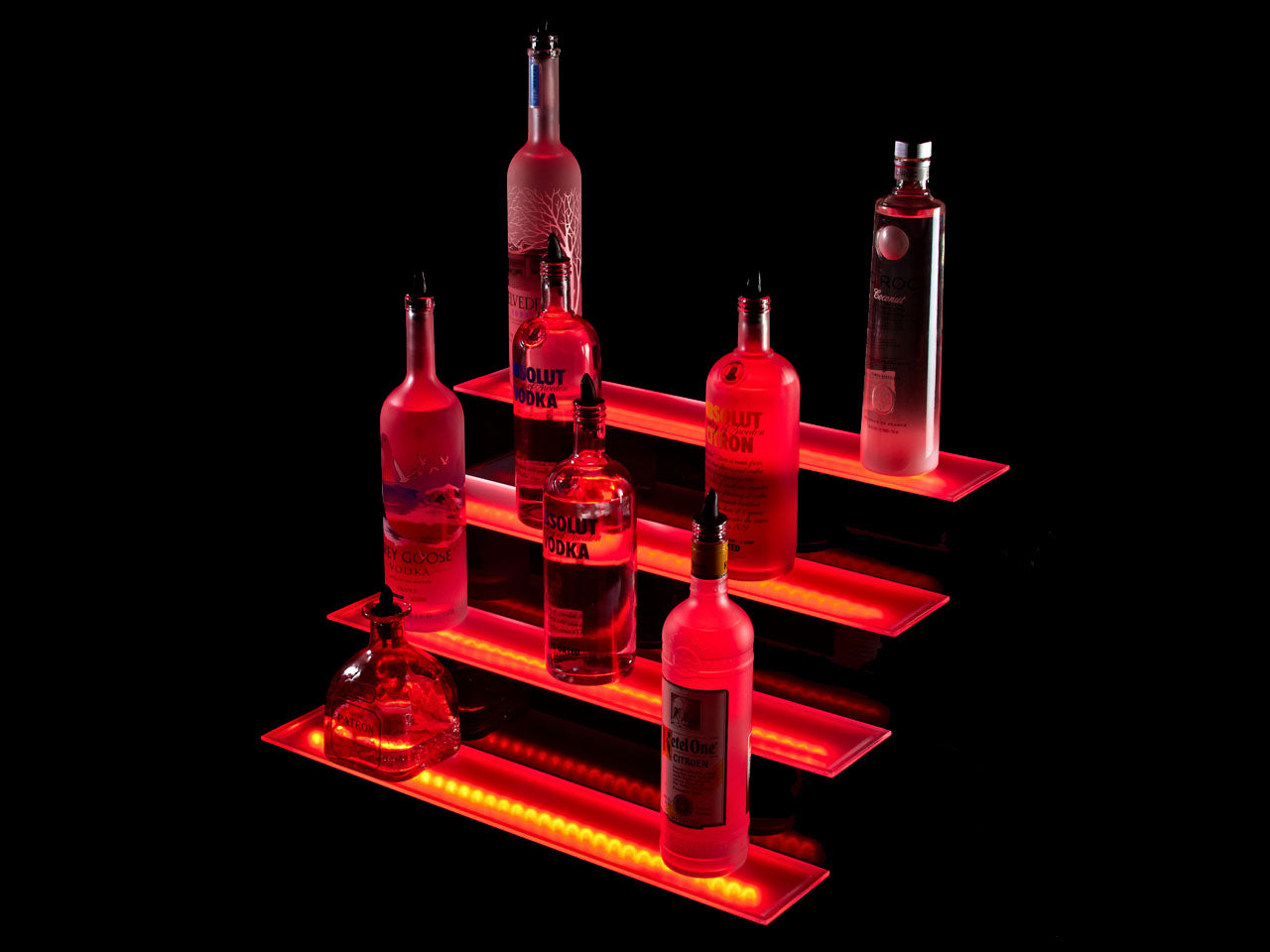 Armana 4-Tier LED Liquor Shelf Display