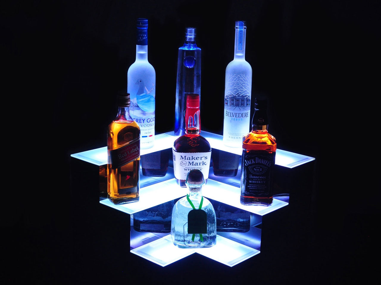 Armana Corner 3-Tier LED Liquor Shelf Display