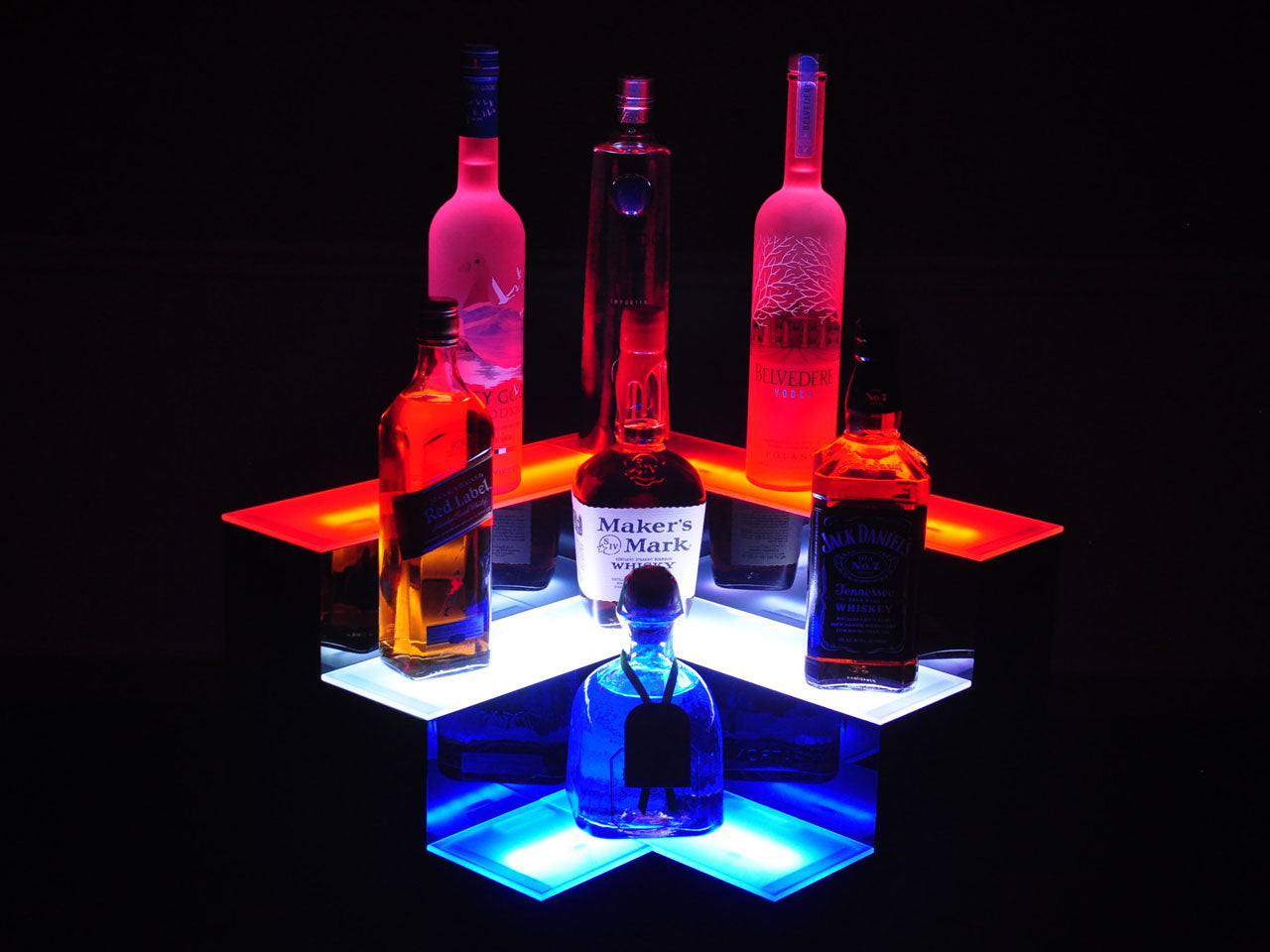 Armana Corner 3-Tier LED Liquor Shelf Display