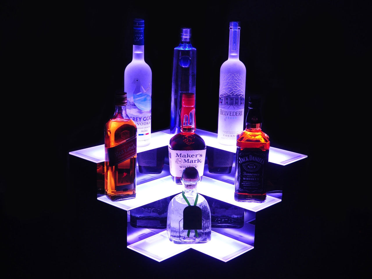 Armana Corner 3-Tier LED Liquor Shelf Display