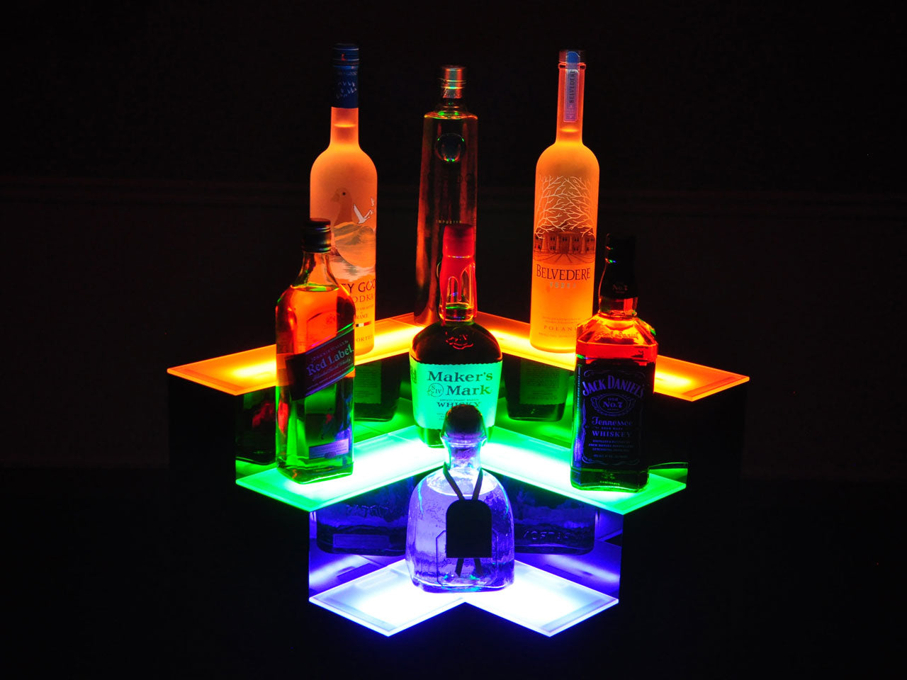 Armana Corner 3-Tier LED Liquor Shelf Display