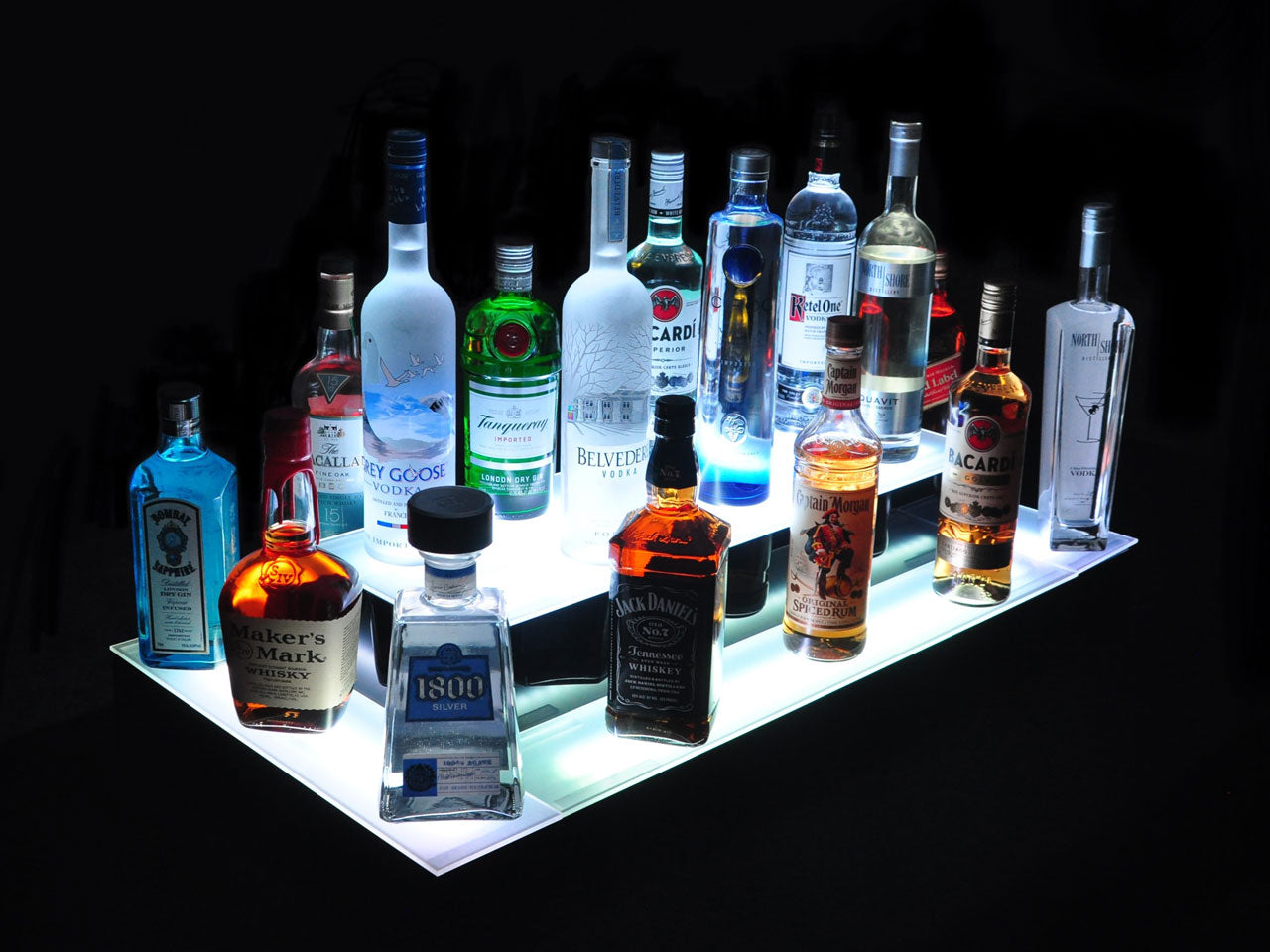 Armana Island 2-Tier Double Wide LED Shelf Display
