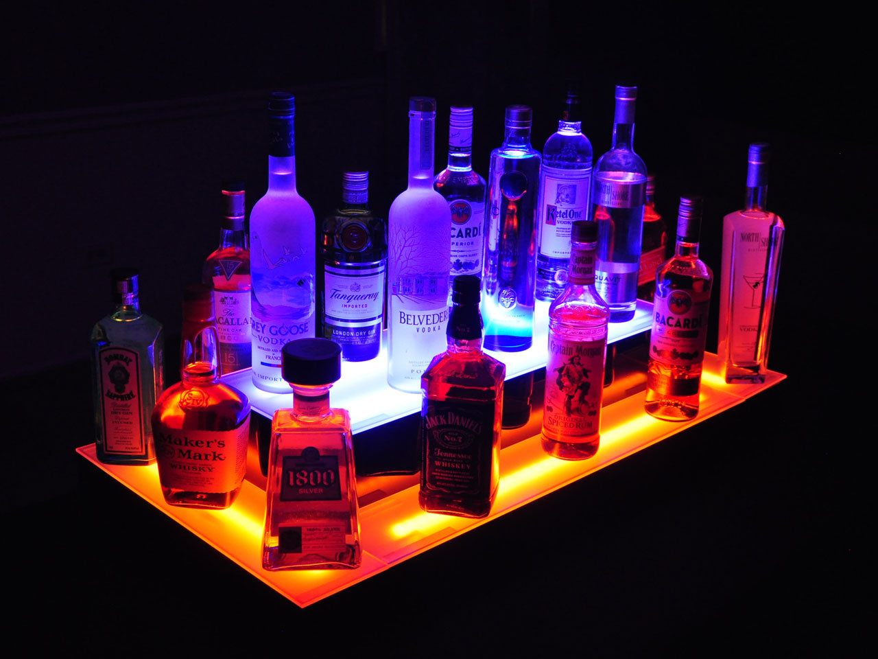 Armana Island 2-Tier Double Wide LED Shelf Display