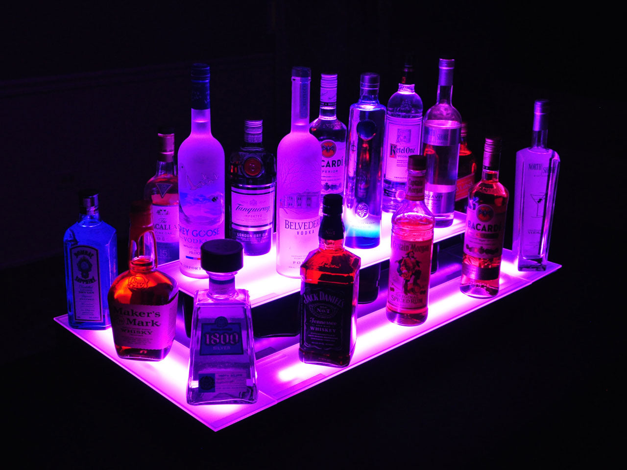 Armana Island 2-Tier Double Wide LED Shelf Display
