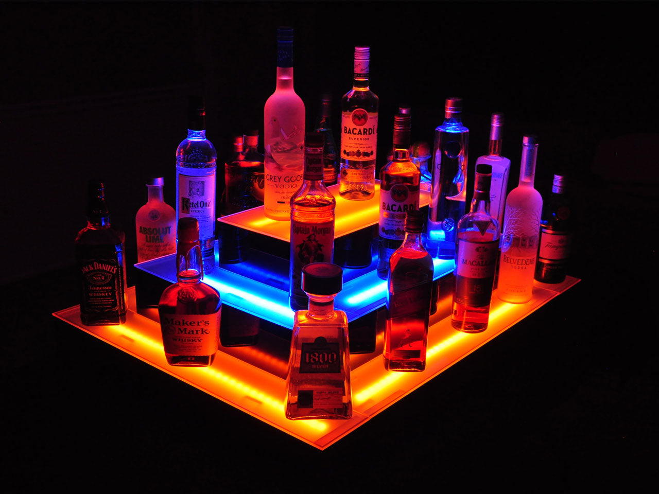 Armana Island 3-Tier Double Wide LED Shelf Display
