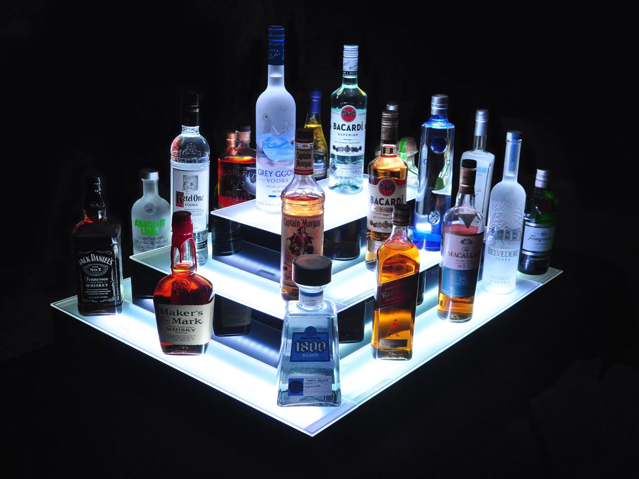 Armana Island 3-Tier Double Wide LED Shelf Display