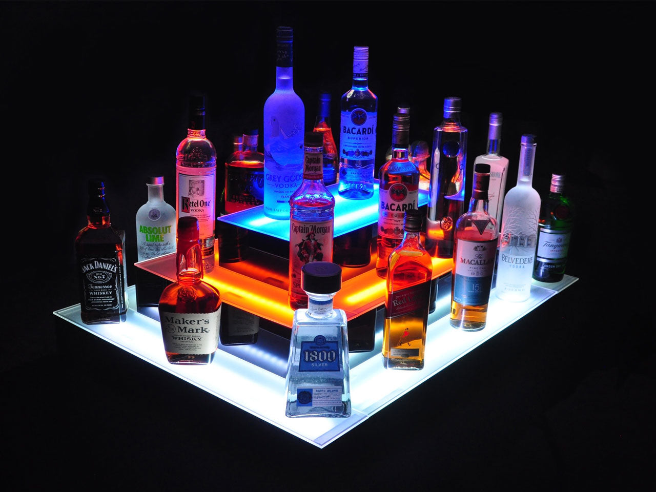 Armana Island 3-Tier Double Wide LED Shelf Display