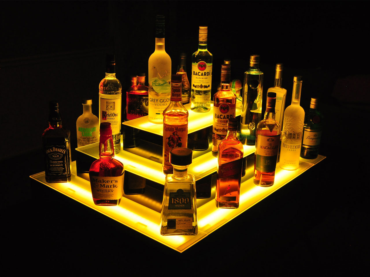 Armana Island 3-Tier Double Wide LED Shelf Display
