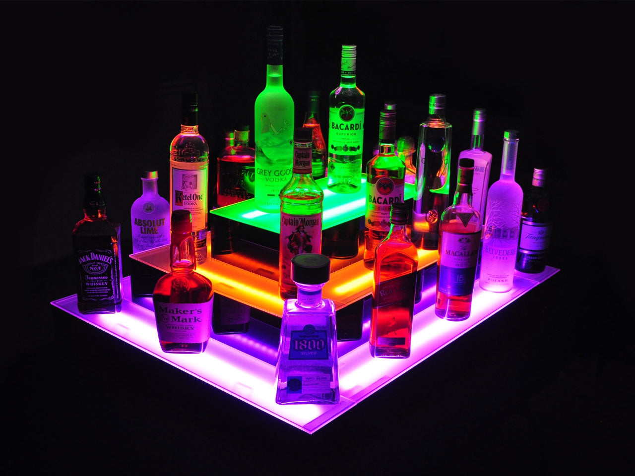 Armana Island 3-Tier Double Wide LED Shelf Display