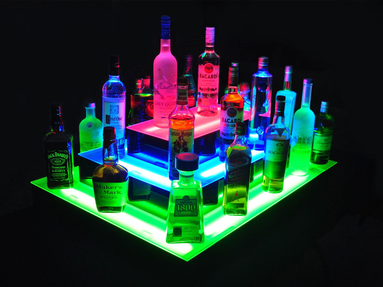 Armana Island 3-Tier Double Wide LED Shelf Display